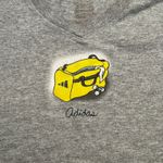 Adidas  Women's Heather Grey V-Neck T-Shirt Gym Bag Graphic Print Casual Photo 1