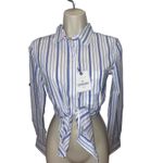 Untuckit Blue and White Striped "Pinot Perse" Button Down Size 8 Photo 1