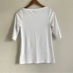 Marble 100% Cotton White Embellished Women's Top Photo 4