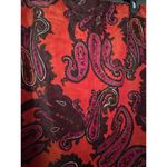 Talbots Pencil Skirt Paisley Velvet Red Burnt Orange Zip Back Women’s Sz 14WP G2 Photo 5