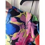 Klesis NEW Satin Floral Print Off Shoulder Cocktail Mini Dress Size Medium Blue Photo 7