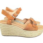 Lucky Brand  Naveah Espadrille Sandals Carmel Brown Tan Open Toe Heels Womens 9 Photo 1
