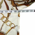 Hippocampe Blouse Top Womens M Cream Chain Print 3/4 Sleeve Old Money Equestrian Size M Photo 6