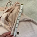 Privacy Please  Neutral Beige Ribbed Mini Dress with Tortoise Buttons Size XXS Photo 10