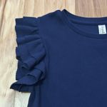 Francesca's Blue Ruffle Sleeved Shirt Photo 1