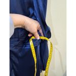 NWT IEENA Mac Duggal Plunge Neck Long Sleeve Satin Gown in Midnight Size 10 Blue Photo 12