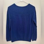 Talbots  Cable Yoke Cotton Cashmere Blend Sweater Navy Size Medium Pullover Photo 1