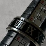 Amazon Silver Stainless Steel Ring with Black Roman Numeral Enamel  Photo 2