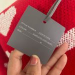 Marled Red and White Heart Pattern Crew Neck Sweater Size M Photo 3