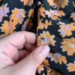 VEDA Dress Womens Medium Montana Orange Black Floral Printed Button Front Midi Photo 9