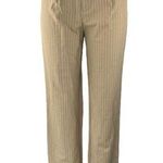 Princess Polly Women's Brown Tan Striped Pleated Straight Trousers Dress Pants 2 Photo 0