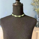 Free People NWT  Sweet Caroline Choker ~ Green Cord and Natural Stone Photo 2