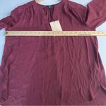 NYDJ ‎ 3/4 Perfect Pintuck Blouse Grenache Chiffon NWT Size S Photo 12