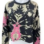 Noli Black Multicolor Tie Dye Crew Neck Long Sleeve Crop Sweatshirt Top Size L Photo 6