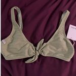 RHYTHM Tahiti Tie Tank Bikini Swimsuit Top in Aloe Green Size 10 / M NWT Size M Photo 0
