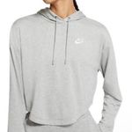 Nike Sportswear Cropped Round Hem Grey Hooded Jersey - Size Small Photo 0