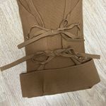 Mistress Rocks  Top Women’s Size Large Camel Sleeveless Strappy Back Ribbed Mock Photo 6