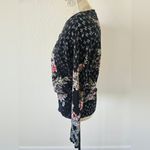 Charlotte Tarantula Flower Print Knit Cardigan Black and Pink Size M Size M Photo 1