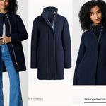 J.Crew  Black Button Neck City Cocoon Wool Coat Photo 1