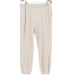 Comfort Code Beige Ribbed Stitch Jogger Sweatpants XL Viscose Blend Lounge Tan Photo 1