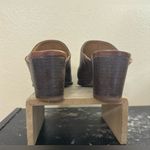 Patricia Nash Nicia Old World Map Leather Mules Clogs Dark Brown Size 7.5 Photo 4