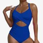 Boutique NWT 🌴EoMENIE Cutout Slimming One Piece Sz L Photo 0