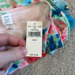 Aerie NWT Printed Ruffle High Waisted Bikini Bottom Women's Tidal Blue Swim M Photo 4