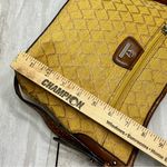 Etienne Aigner  Yellow Brown Linen Crossbody Shoulder Bag Y2K Fall Harvest Gold Photo 8