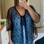 Elisabetta Rogiani custom handmade black lace tie closure lingerie coverup M NWT Size M Photo 0