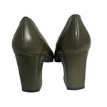 Karen Scott  Soft Step Chunky Heels 7 Leather Green Square Toe 38PE Photo 3