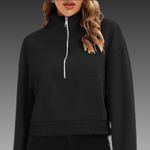 NWT Black Cropped Pullover Hoodie XS Photo 0