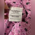 Faithfull the Brand Faithful the Brand Pink Polka Dot Rushed Puff Sleeve Dress Size 2 Photo 9