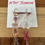 Betsey Johnson  Crystal Pink Fireball & Gummy Bear Mismatch Multicolored Earrings Photo 2