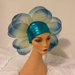Handmade blue floral hat. This hat was made for the stage in the theater. Photo 0