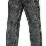 ZARA  Woman Distressed Jeans Women's Black Low Rise Charcoal Wash Raw Hem (New) Photo 0