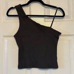 We The Free  Asymmetrical Grey Ribbed Tank Top Sleeveless Dark Grey Small Photo 0