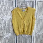 Clan Douglas Pure Geelong Wool Vest Yellow Made in Scotland Vintage Size L Photo 13