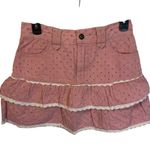 POL NWT Pink Ruffled Short Eyelet 100% Cotton Skirt Size Small Photo 0