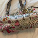 Coach #F15712 Poppy Butterfly Graffiti Pink and Silver Shoulder Bag Authentic Photo 2