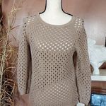 Cynthia Rowley Size Small S Light Brown Knit Sheer Light Weight Long Sleeve Top Photo 0
