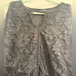 Torrid Black Mini Studio Knit Crew Neck Keyhole Lace Babydoll Tank Top - size 1 Photo 1