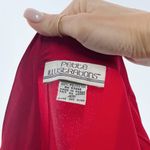 Vintage 80s Petite Illustrations Red Button Down Blouse Size 2P Photo 4