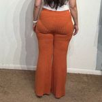 Free People Orange Keep It Real Ribbed Flare Pant Sz M Photo 10