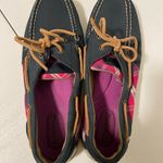 Sperry women’s blue shoes with pink plaid — size 9.5 Photo 1