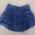 Y2K Micro Mini Navy Blue Ruffles Preppy Fairy Grunge Dark Academia Skirt High Waist Whimsygoth Asymmetrical Hem #gothic #emo #schoolgirl #sukapan #steampunk cyber biker baddie Sz L Photo 1
