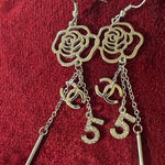 Amazon CC Gold Rose Dangle Earrings Photo 0