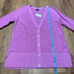 Talbots  Girlfriend Cardigan Button Up Dark Pink V Neck Sweater Size Small Photo 8