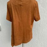 Chico's Faux-Suede Angled Top Brown 2 EUC Photo 5