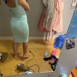 Pretty Little Thing Aqua second skin square neck binding detail midaxi dress Photo 6