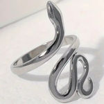 Silver Snake Cuff Style Ring Size 8 Photo 0